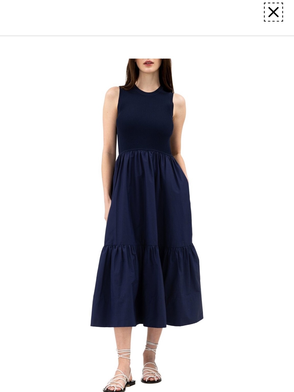 Tanya Taylor - Crew Neck Josephina Classic Navy Dress